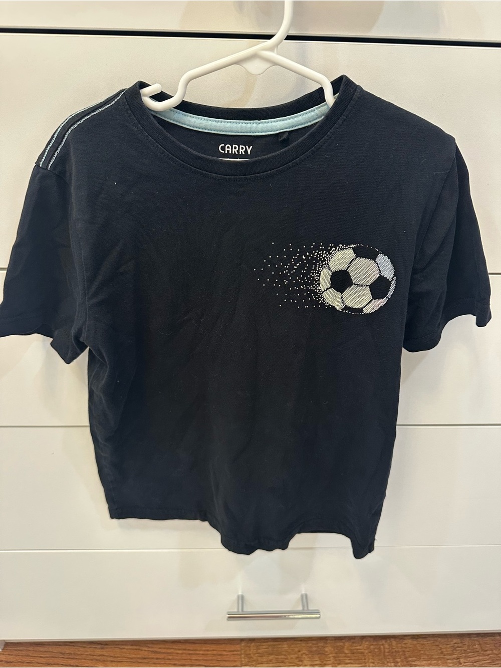 Boys Black Soccer Graphic Tee Size 8